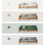 Elegant Cotton-Linen Sofa in White, Light Brown, and Gray with Cherry and Ash Wood Accents fcp-1299