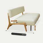 Modern Ash Wood Sofa with Black, White, and Green Faux Leather Upholstery fcp-1311