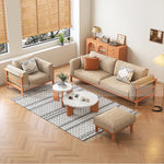 Elegant White Ash Wood & Stone Tea Table – Perfect for Modern Interiors fcp-1312