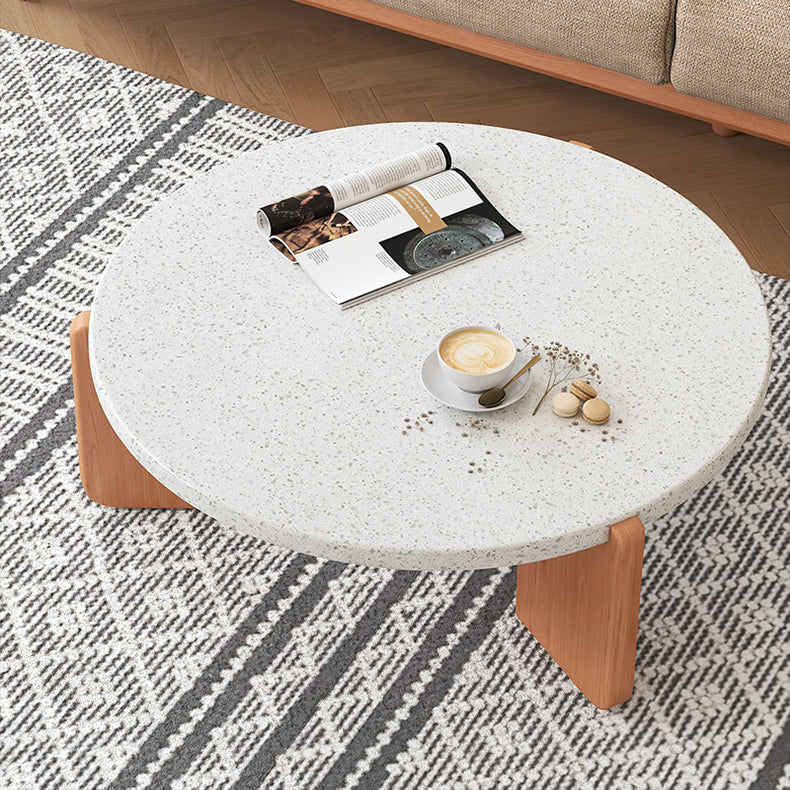 Elegant White Ash Wood & Stone Tea Table – Perfect for Modern Interiors fcp-1312
