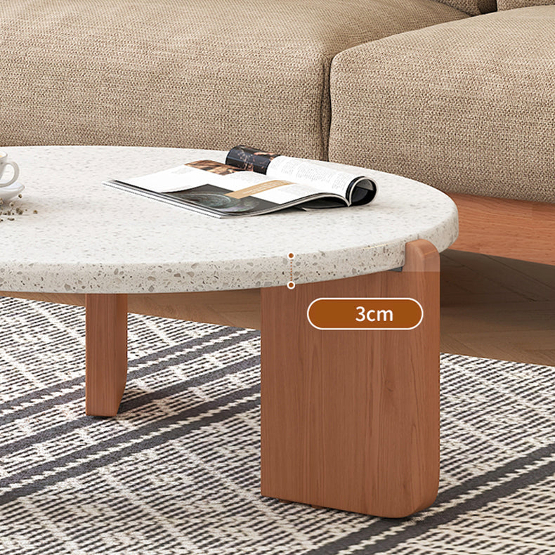 Elegant White Ash Wood & Stone Tea Table – Perfect for Modern Interiors fcp-1312
