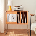 Elegant Natural Cherry Wood Cabinet with Sleek Stainless Steel Accents fcp-1314