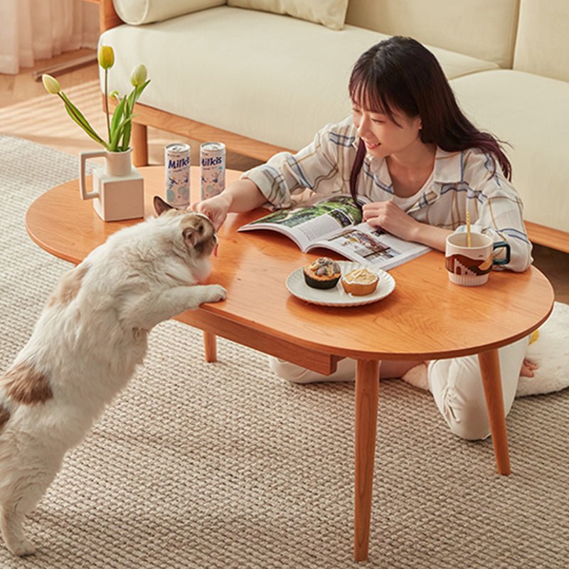 Elegant Tea Table in Rich Natural Cherry Wood Finish fcp-1316