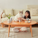 Elegant Tea Table in Rich Natural Cherry Wood Finish fcp-1316