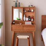 Stylish Natural Cherry Wood and Rattan Stool for Modern Homes fcp-1322