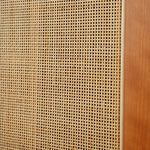 Elegant Natural Cherry Wood Cabinet with Rattan Inlays - Perfect for Stylish Living Spaces fcp-1323