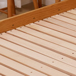 Luxury Bed Frame in Natural Cherry and Zelkova Wood - Elegant and Durable Design for Your Bedroom fcp-1324