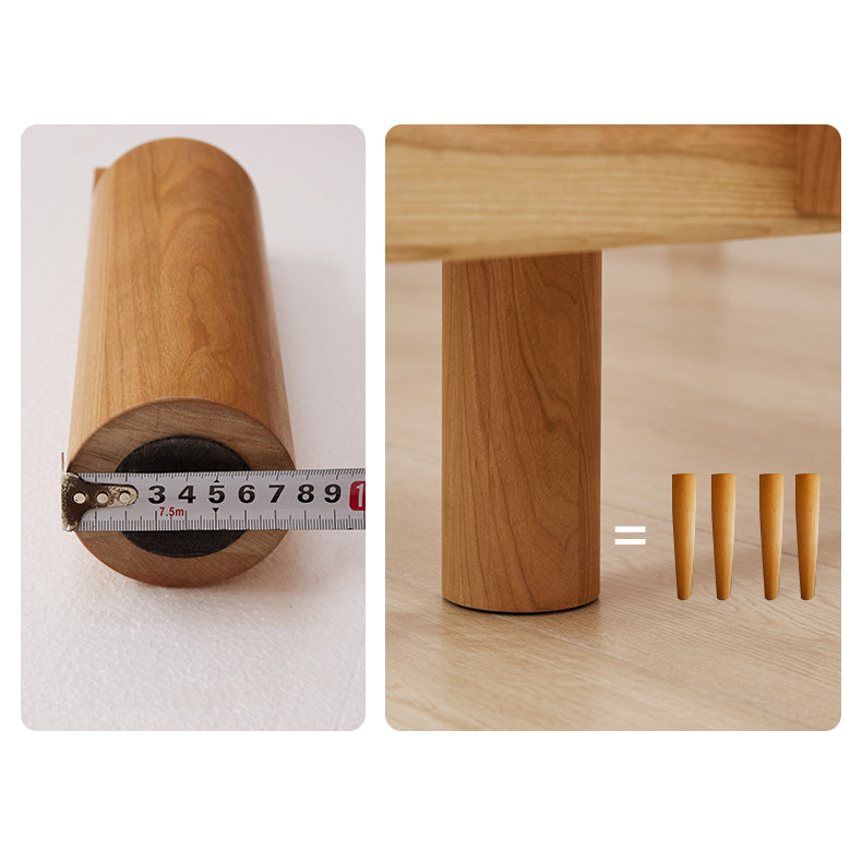 Luxury Bed Frame in Natural Cherry and Zelkova Wood - Elegant and Durable Design for Your Bedroom fcp-1324