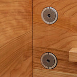 Luxury Bed Frame in Natural Cherry and Zelkova Wood - Elegant and Durable Design for Your Bedroom fcp-1324