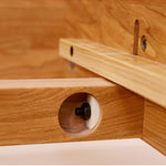 Luxury Bed Frame in Natural Cherry and Zelkova Wood - Elegant and Durable Design for Your Bedroom fcp-1324