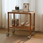 Elegant Natural Cherry Wood Tea Table with Glass Top - Perfect for Living Room Decor fcp-1326