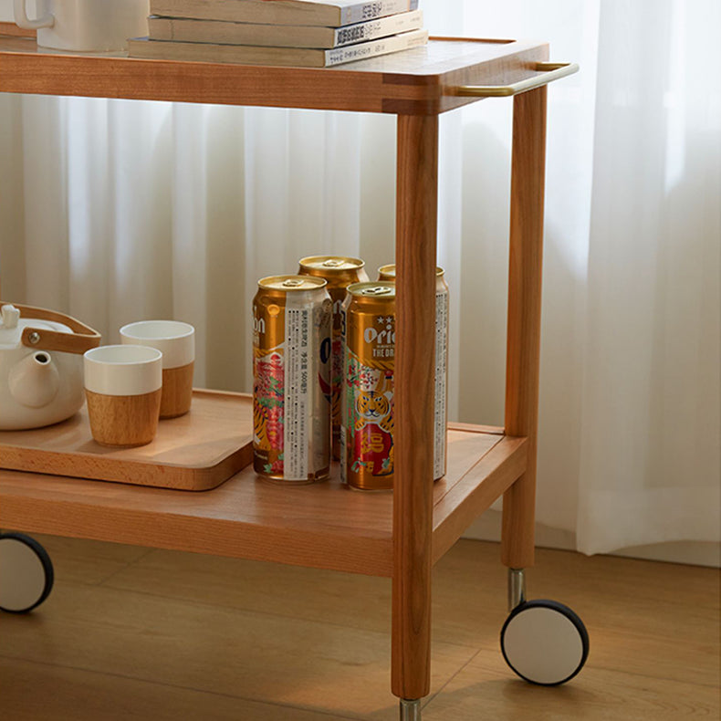 Elegant Natural Cherry Wood Tea Table with Glass Top - Perfect for Living Room Decor fcp-1326