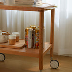 Elegant Natural Cherry Wood Tea Table with Glass Top - Perfect for Living Room Decor fcp-1326