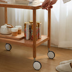 Elegant Natural Cherry Wood Tea Table with Glass Top - Perfect for Living Room Decor fcp-1326