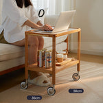 Elegant Natural Cherry Wood Tea Table with Glass Top - Perfect for Living Room Decor fcp-1326