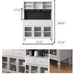 Elegant Black Multi-Layer Board and Glass Cabinet – Stylish Storage Solution for Home and Kitchen fcr-4814