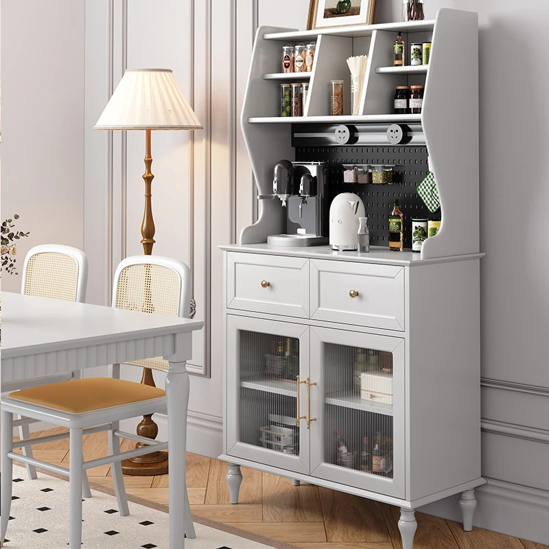 Elegant Black Multi-Layer Board and Glass Cabinet – Stylish Storage Solution for Home and Kitchen fcr-4814