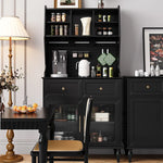 Elegant Black Multi-Layer Board and Glass Cabinet – Stylish Storage Solution for Home and Kitchen fcr-4814