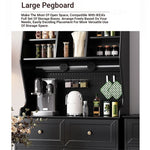 Elegant Black Multi-Layer Board and Glass Cabinet – Stylish Storage Solution for Home and Kitchen fcr-4814