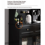 Elegant Black Multi-Layer Board and Glass Cabinet – Stylish Storage Solution for Home and Kitchen fcr-4814