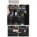 Elegant Black Multi-Layer Board and Glass Cabinet – Stylish Storage Solution for Home and Kitchen fcr-4814