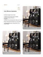 Elegant Black Multi-Layer Board and Glass Cabinet – Stylish Storage Solution for Home and Kitchen fcr-4814