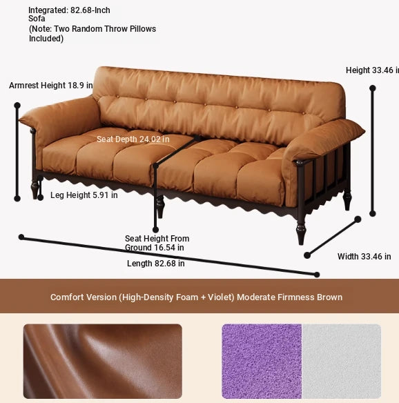 Stylish Cowhide Leather Sofa with Ash Wood Frame – Perfect for Modern Living Rooms fcr-4815