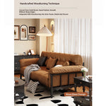 Stylish Cowhide Leather Sofa with Ash Wood Frame – Perfect for Modern Living Rooms fcr-4815
