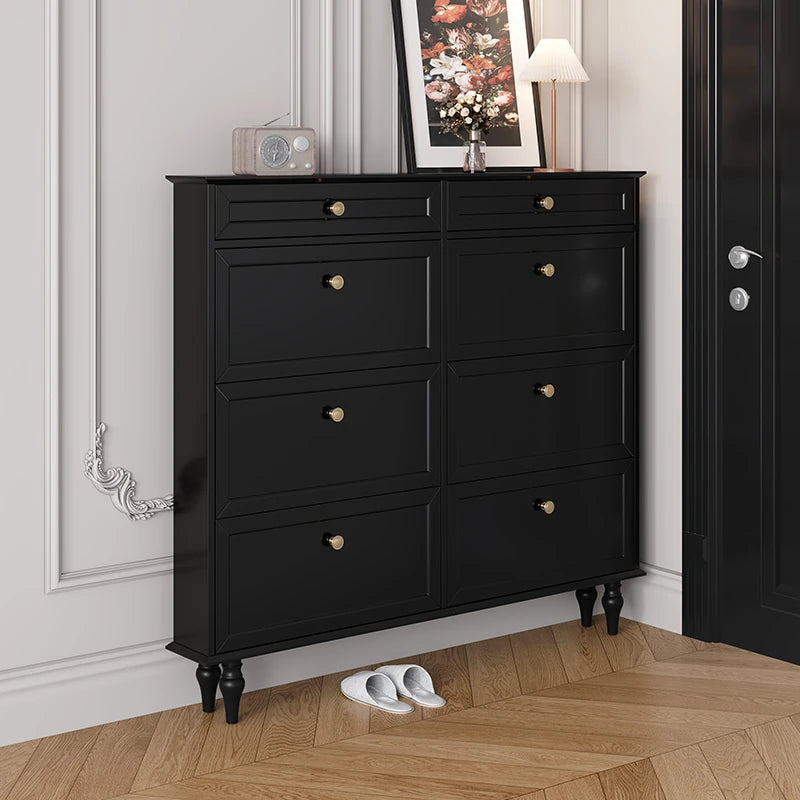 Elegant Black Multi-Layer Board Cabinet with Stylish Drawers for Modern Home Storage fcr-4817