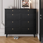 Elegant Black Multi-Layer Board Cabinet with Stylish Drawers for Modern Home Storage fcr-4817