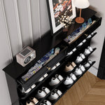 Elegant Black Multi-Layer Board Cabinet with Stylish Drawers for Modern Home Storage fcr-4817