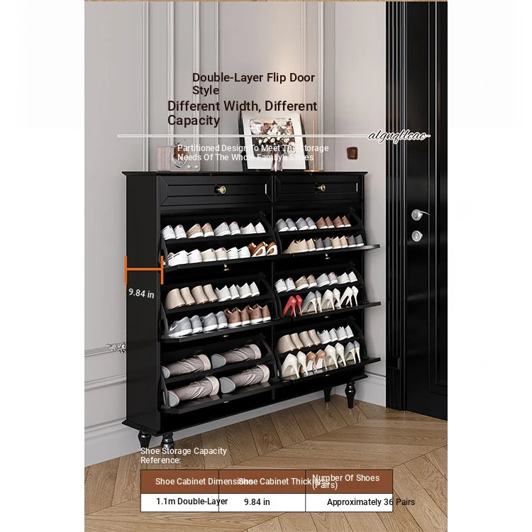 Elegant Black Multi-Layer Board Cabinet with Stylish Drawers for Modern Home Storage fcr-4817