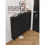Elegant Black Multi-Layer Board Cabinet with Stylish Drawers for Modern Home Storage fcr-4817