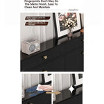 Elegant Black Multi-Layer Board Cabinet with Stylish Drawers for Modern Home Storage fcr-4817