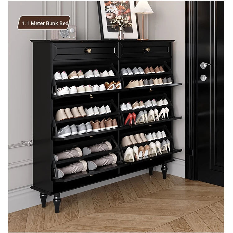 Elegant Black Multi-Layer Board Cabinet with Stylish Drawers for Modern Home Storage fcr-4817