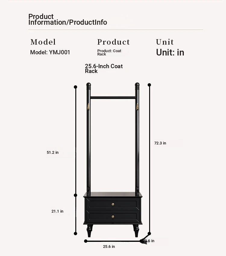 Stylish Multi-Layer Storage Rack with Hanging Bar & Drawers - Perfect for Organizing Clothes and Accessories fcr-4818