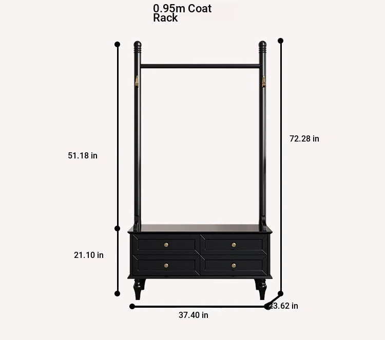 Stylish Multi-Layer Storage Rack with Hanging Bar & Drawers - Perfect for Organizing Clothes and Accessories fcr-4818