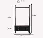 Stylish Multi-Layer Storage Rack with Hanging Bar & Drawers - Perfect for Organizing Clothes and Accessories fcr-4818