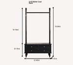 Stylish Multi-Layer Storage Rack with Hanging Bar & Drawers - Perfect for Organizing Clothes and Accessories fcr-4818