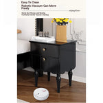 Elegant Black Bedside Cupboard with Multi-Layer Board and Stylish Design - Perfect for Modern Bedrooms fcr-4819
