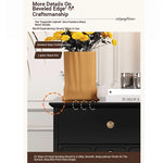 Elegant Black Bedside Cupboard with Multi-Layer Board and Stylish Design - Perfect for Modern Bedrooms fcr-4819