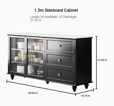Stylish Multi-Layer Board Cabinet with Glass Doors and Ceramic Top - Modern Storage Solution for Home Decor fcr-4826