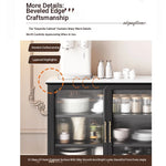 Stylish Multi-Layer Board Cabinet with Glass Doors and Ceramic Top - Modern Storage Solution for Home Decor fcr-4826