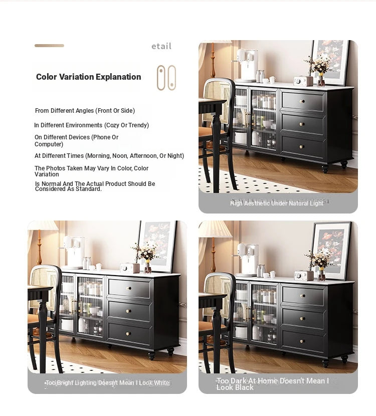 Stylish Multi-Layer Board Cabinet with Glass Doors and Ceramic Top - Modern Storage Solution for Home Decor fcr-4826