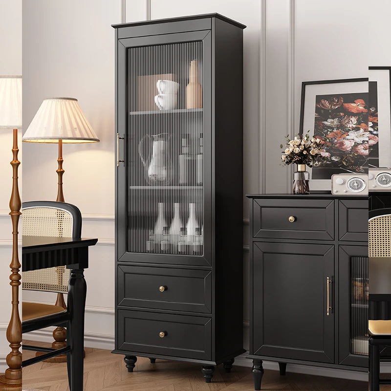 Elegant Multi-Layer Board Glass Cabinet with Storage Drawers - Modern Home Display Unit fcr-4827