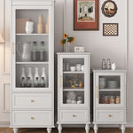 Elegant Multi-Layer Board Glass Cabinet with Storage Drawers - Modern Home Display Unit fcr-4827