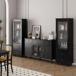 Elegant Multi-Layer Board Glass Cabinet with Storage Drawers - Modern Home Display Unit fcr-4827