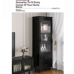 Elegant Multi-Layer Board Glass Cabinet with Storage Drawers - Modern Home Display Unit fcr-4827