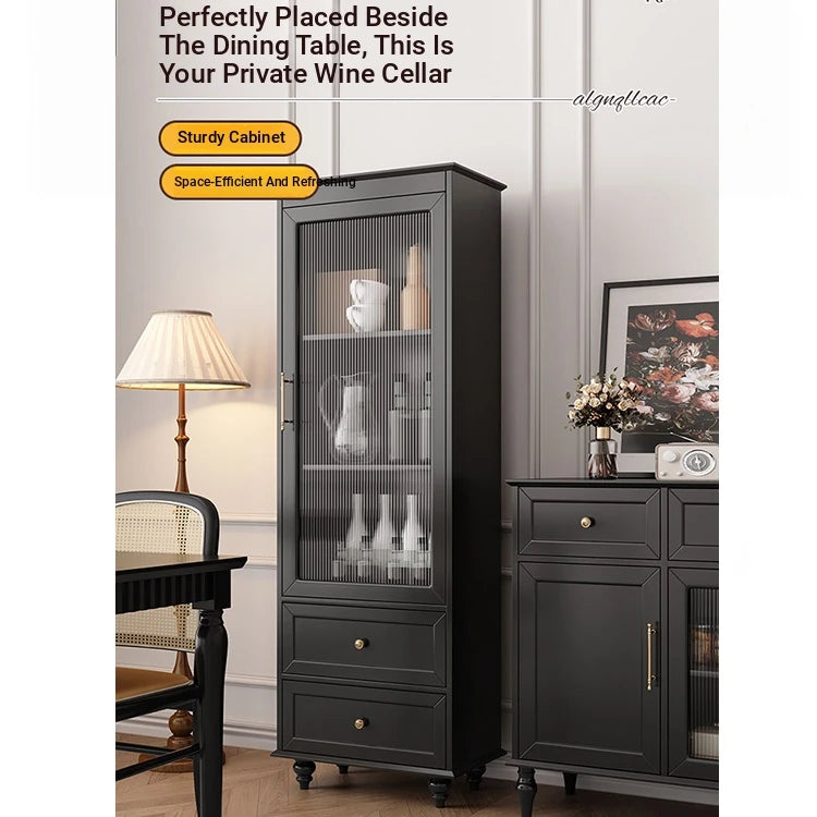 Elegant Multi-Layer Board Glass Cabinet with Storage Drawers - Modern Home Display Unit fcr-4827