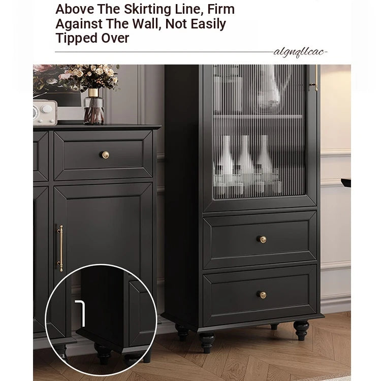 Elegant Multi-Layer Board Glass Cabinet with Storage Drawers - Modern Home Display Unit fcr-4827